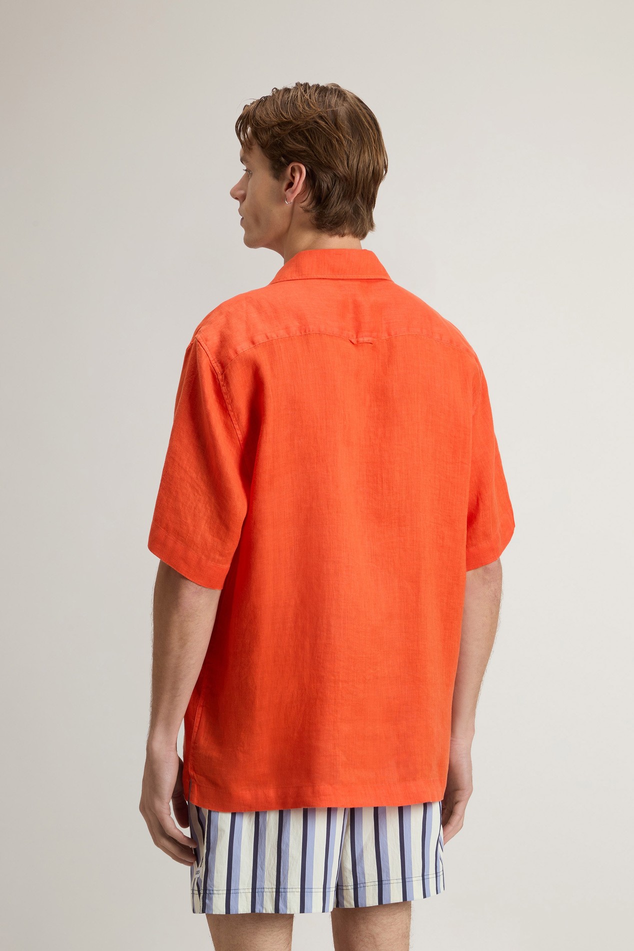 S/S LINEN SHIRT Orange photo 3 | Woolrich