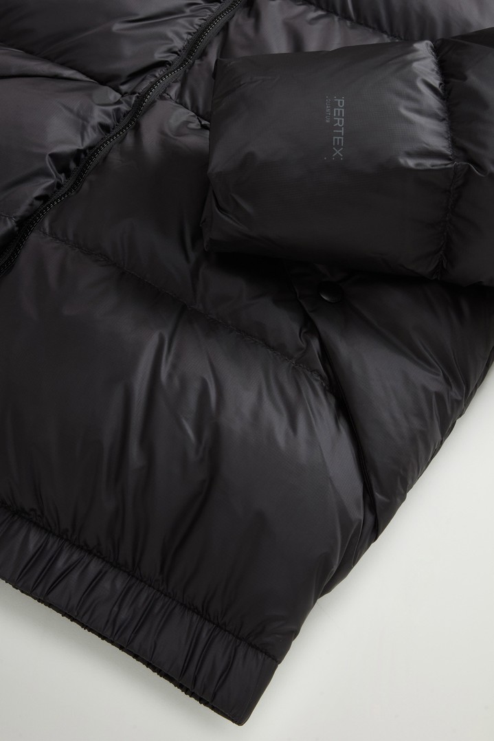 Quilted down jacket in recycled Pertex® Quantum fabric with hood Black photo 7 | Woolrich