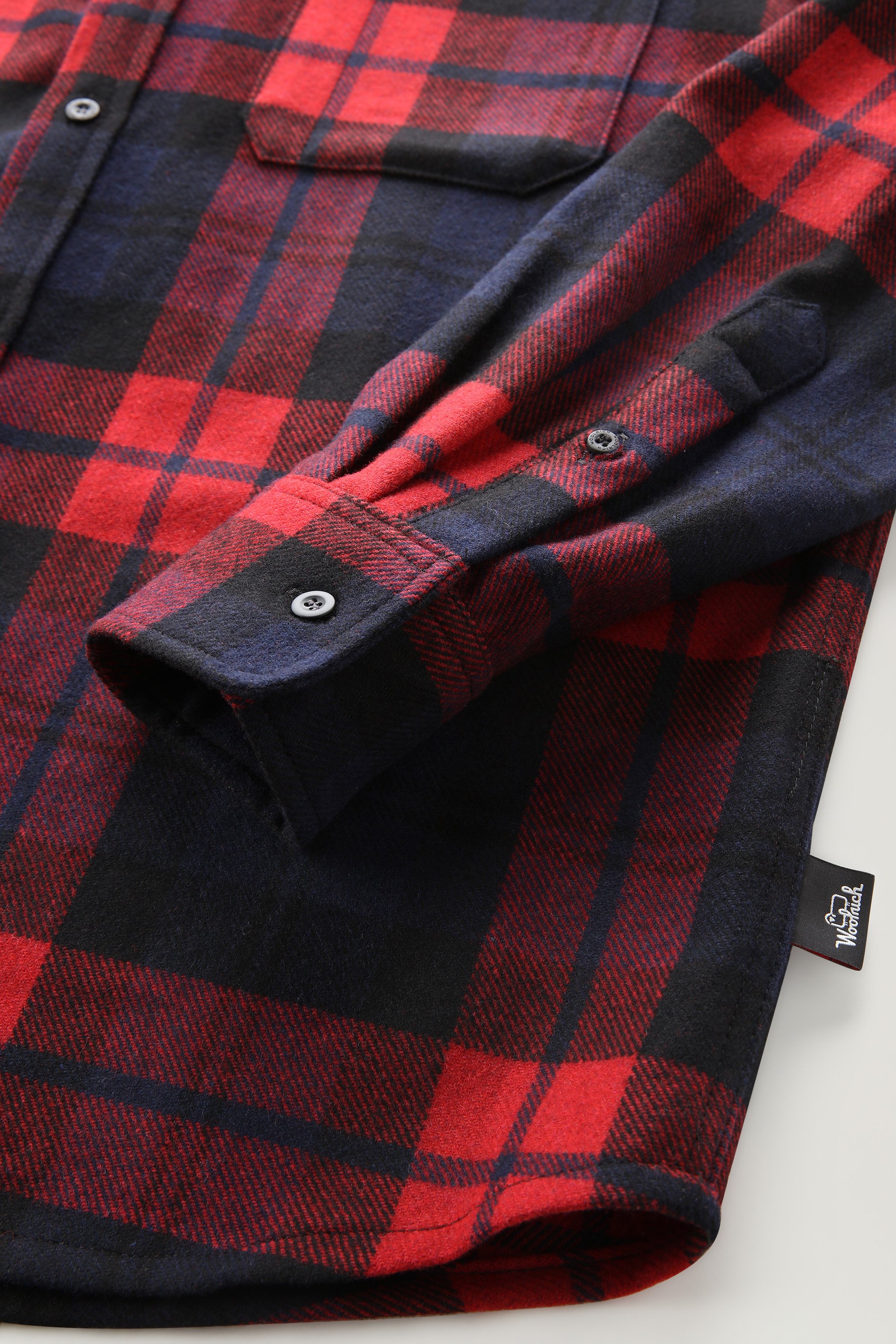 Wool Blend Trout Run Plaid Flannel Shirt Red photo 7 | Woolrich