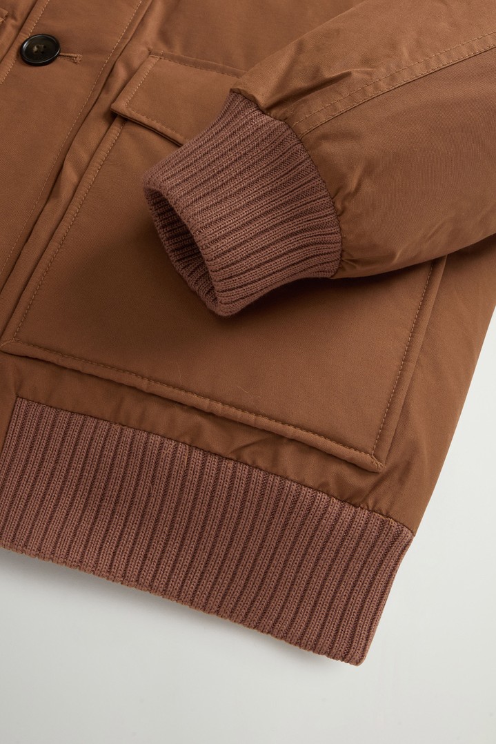 Padded Polar bomber jacket in Ramar Cloth with hood Brown photo 7 | Woolrich
