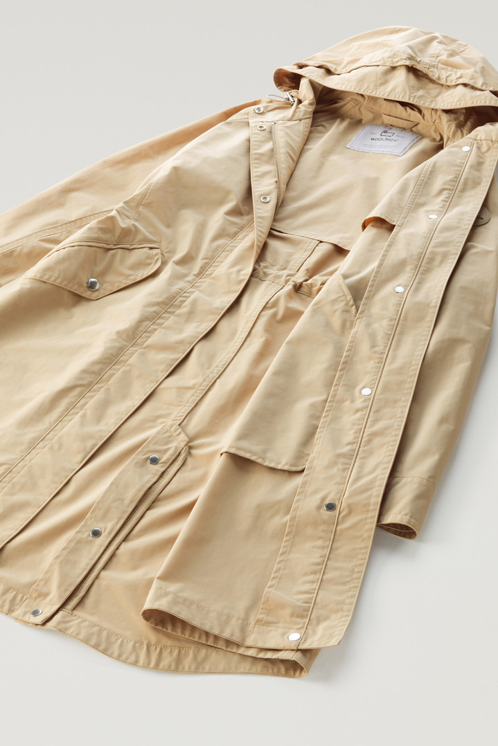 Long Summer Parka in Urban Touch Fabric with Hood Beige photo 6 | Woolrich