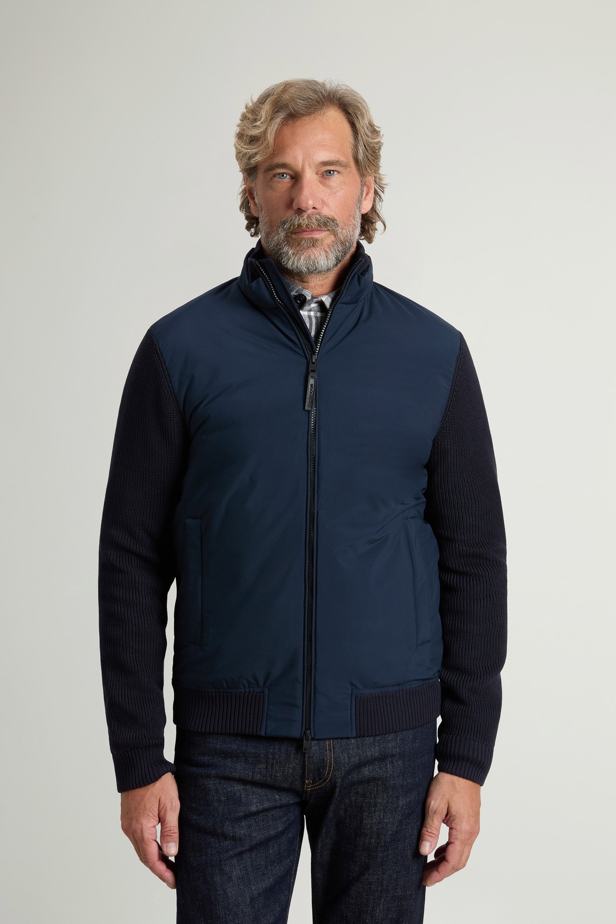 Hybrid Jacket in Cloud Poly Blue photo 1 | Woolrich