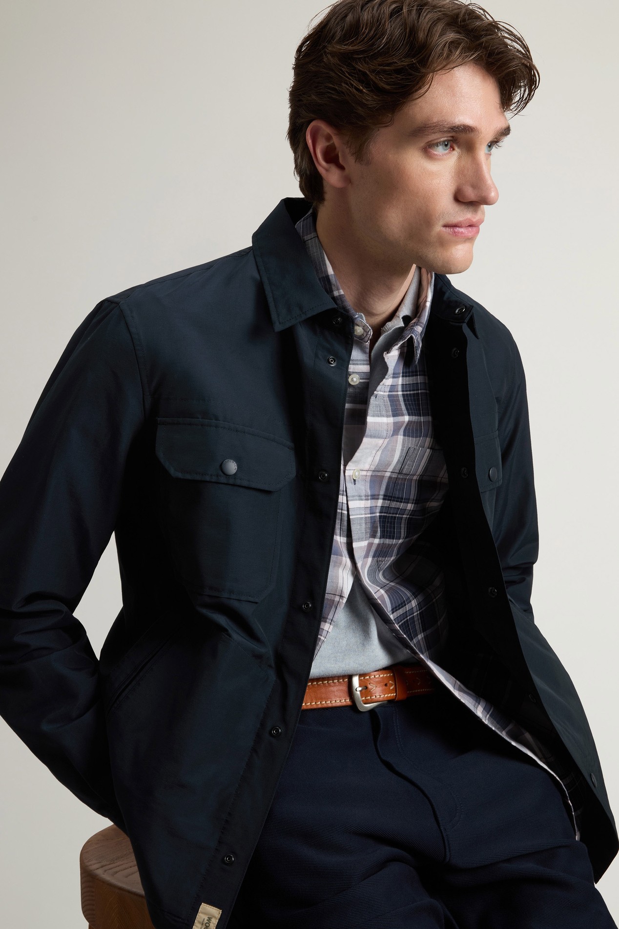 Giacca a camicia in Light Ramar Blu photo 4 | Woolrich