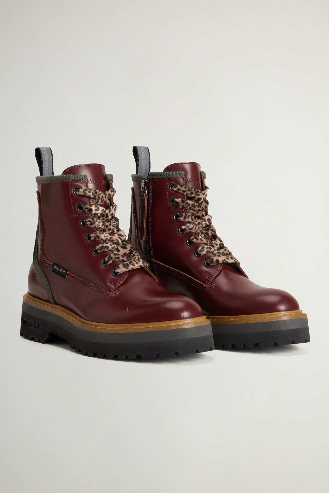 Main Combat Boots in Leather Burgundy photo 2 | Woolrich