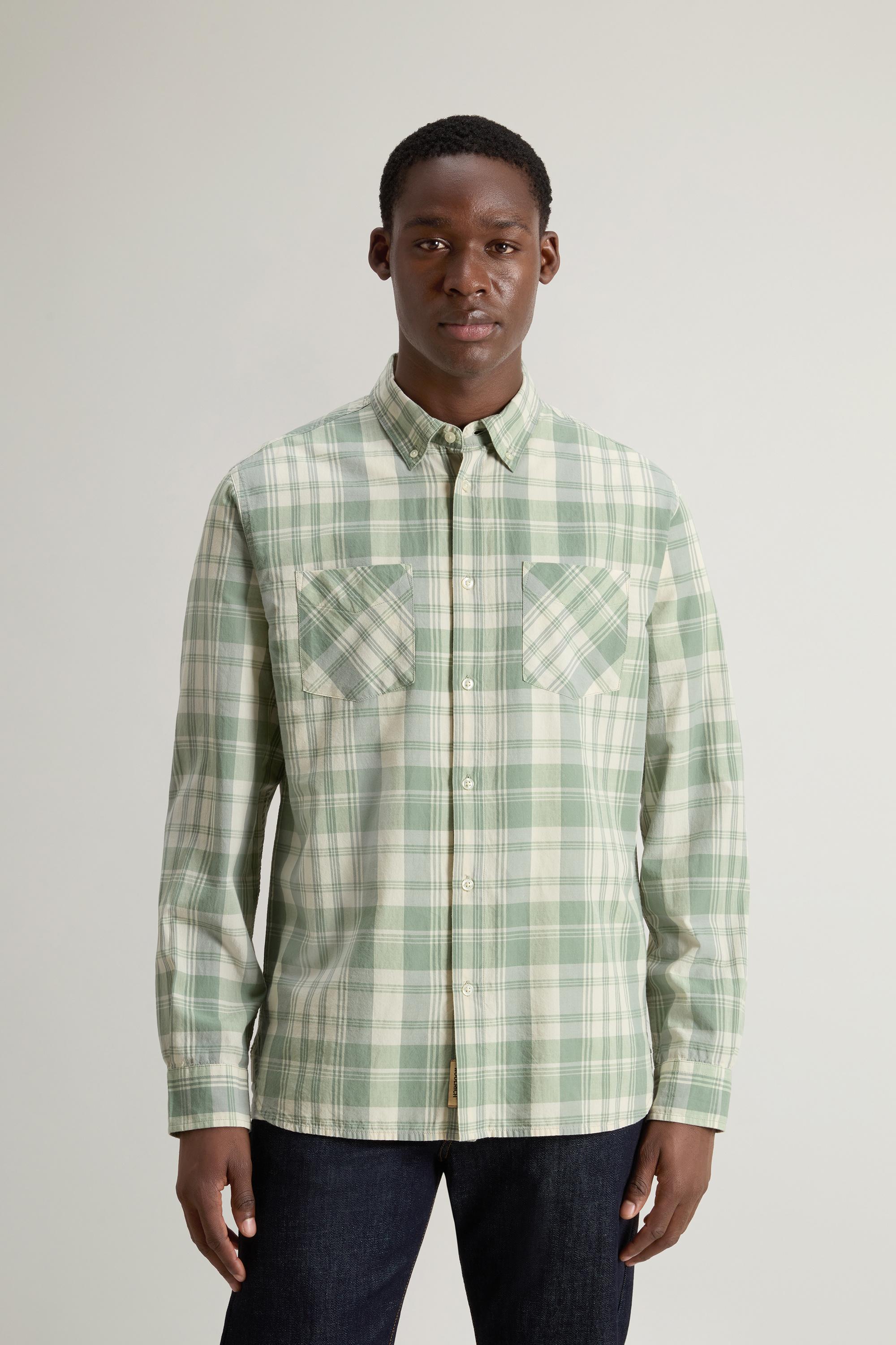 Pure Cotton Madras Check Shirt Green photo 1 | Woolrich