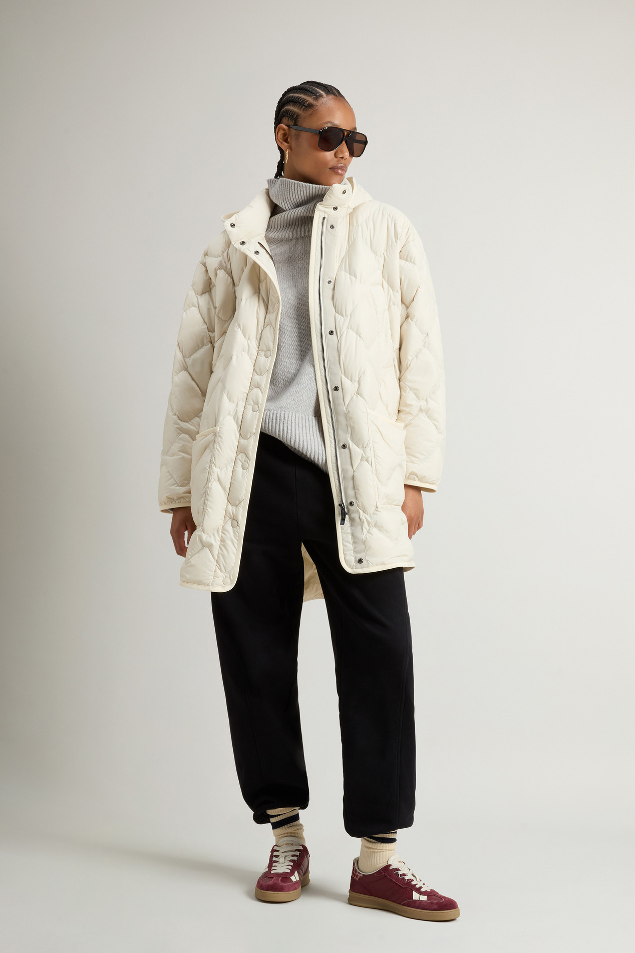 Heritage Cape Jacket in Microfiber with Removable Hood White photo 2 | Woolrich