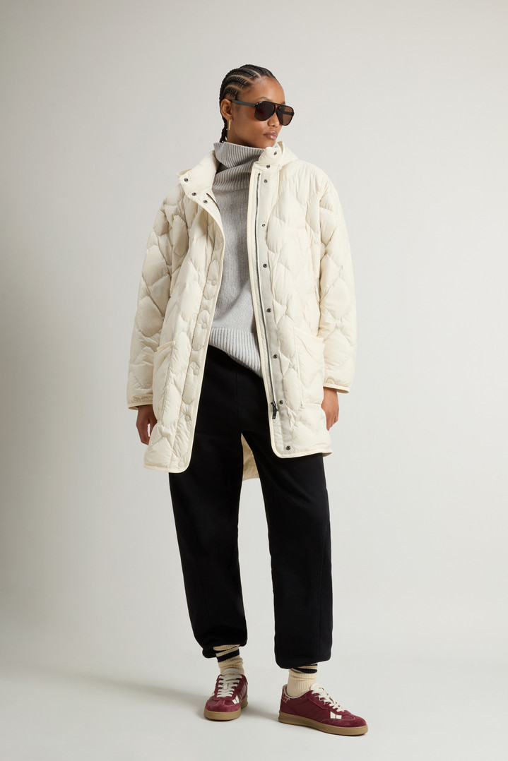 Heritage Cape Jacket in Microfiber with Removable Hood White photo 2 | Woolrich