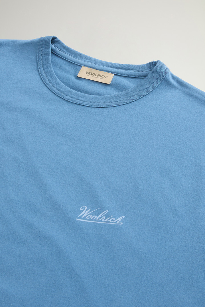 Pure Cotton T-Shirt with Logo Blue photo 2 | Woolrich