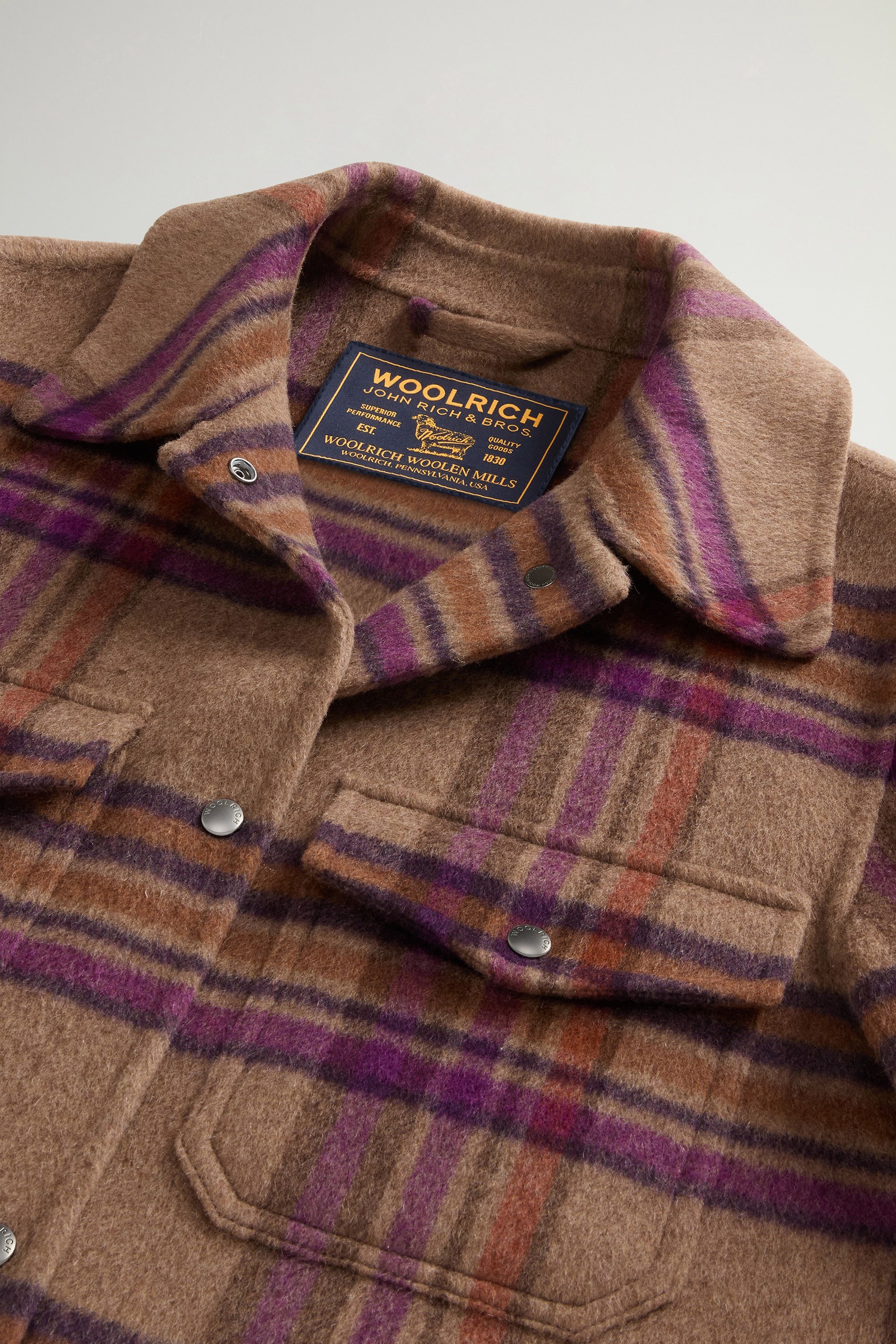 Coat in Double-Face Wool Blend Brown photo 6 | Woolrich