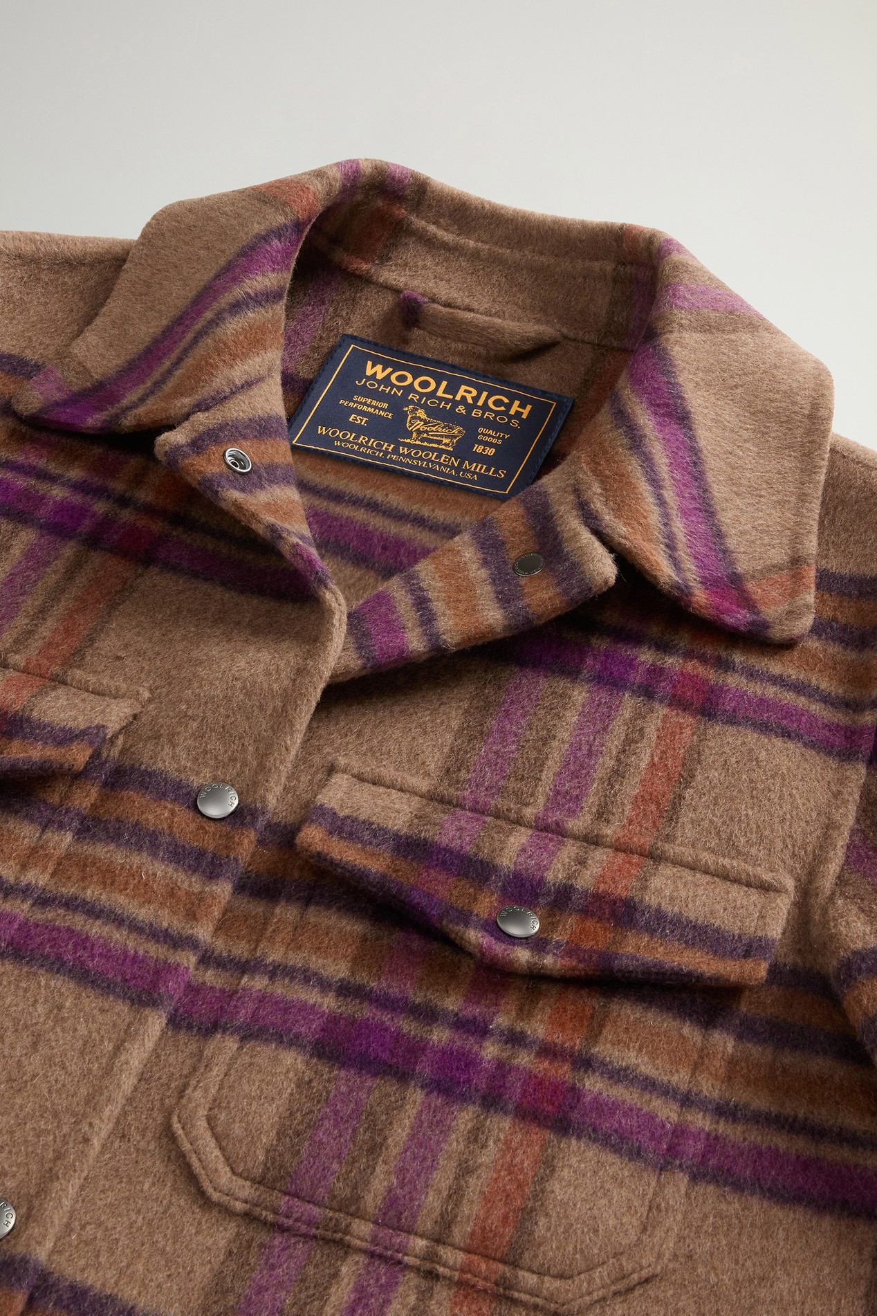 Coat in Double-Face Wool Blend Brown photo 6 | Woolrich