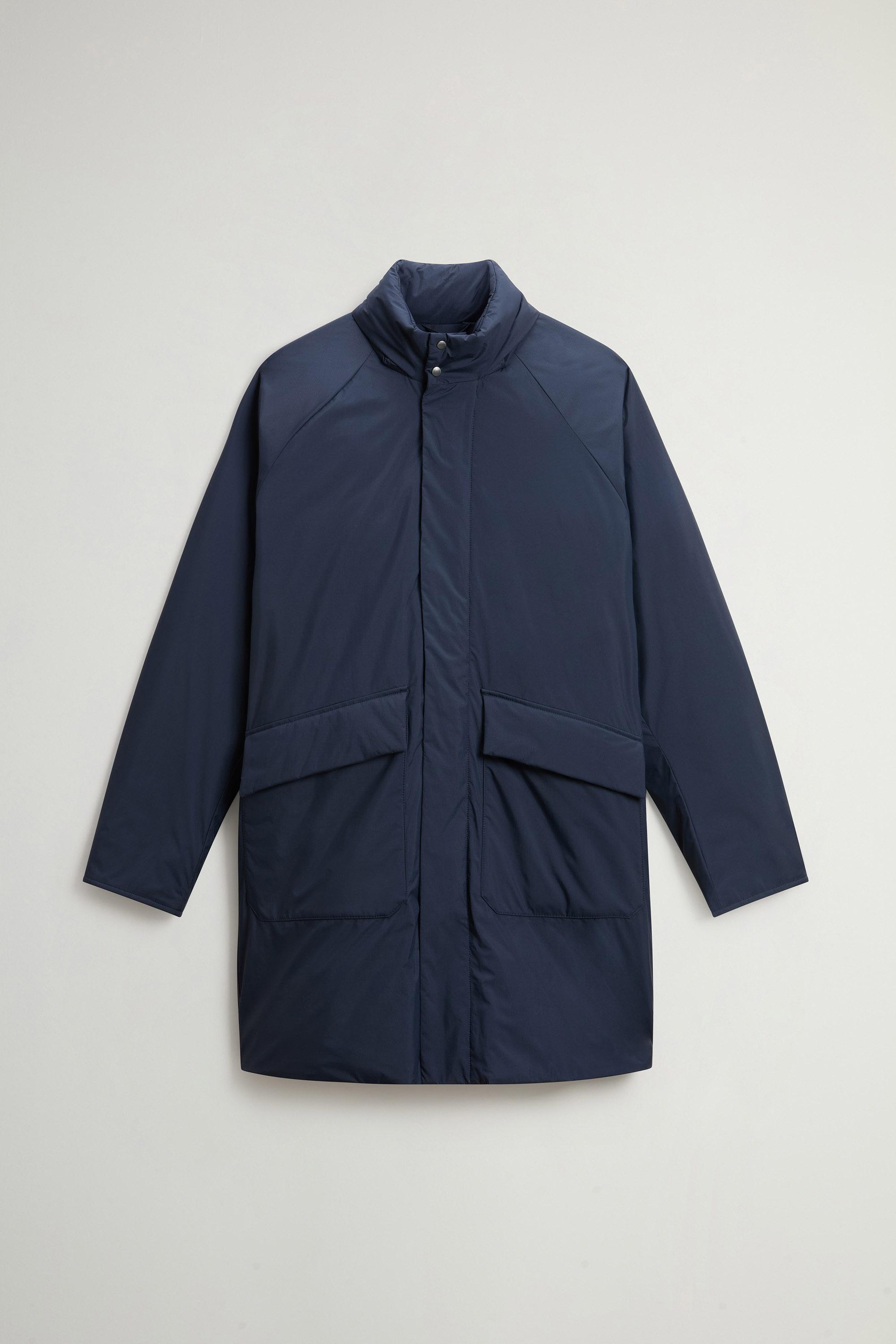 Coat in Light Micro Ripstop with Removable Hood Blue photo 5 | Woolrich