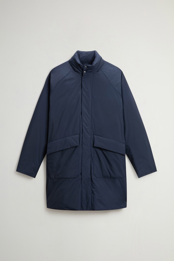 Coat in Light Micro Ripstop with Removable Hood Blue photo 5 | Woolrich