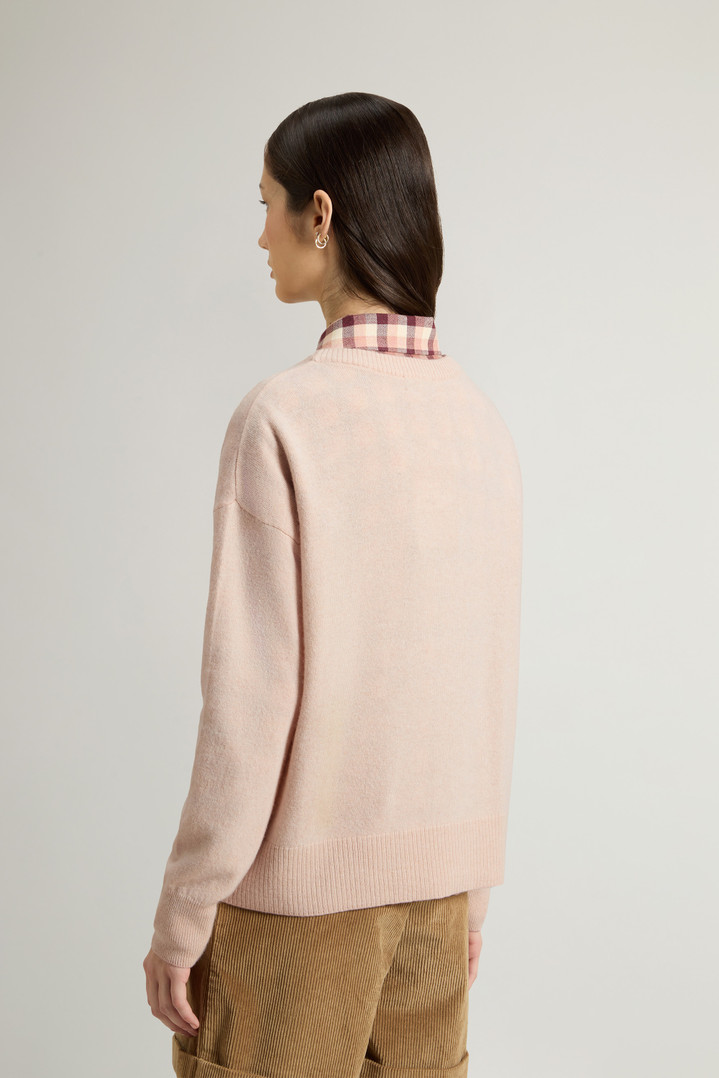 Crewneck Sweater in Virgin Wool and Cashmere Blend Pink photo 3 | Woolrich