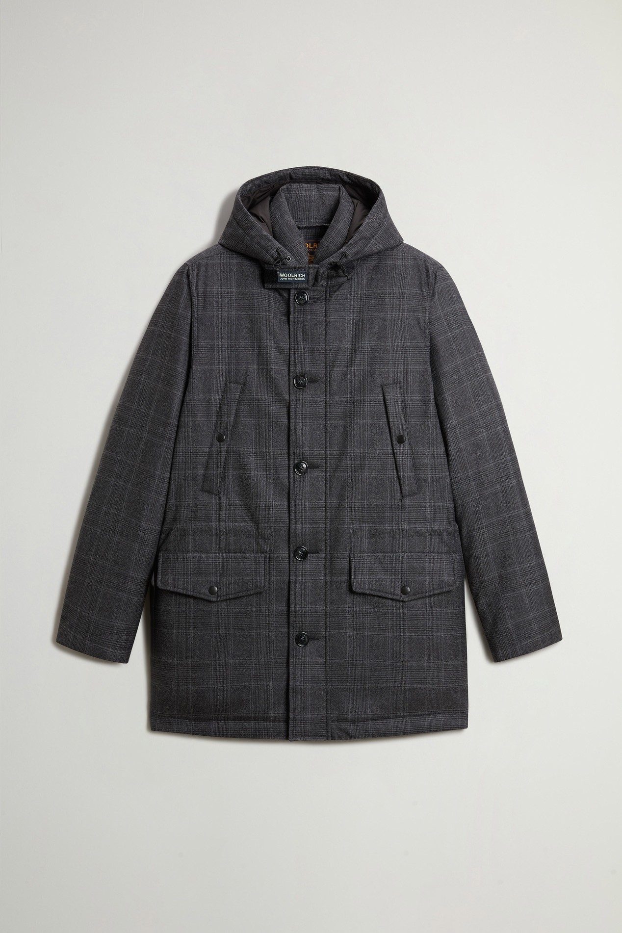 Zelander Prince of Wales Parka in Italian Pure Virgin Wool Gray photo 5 | Woolrich