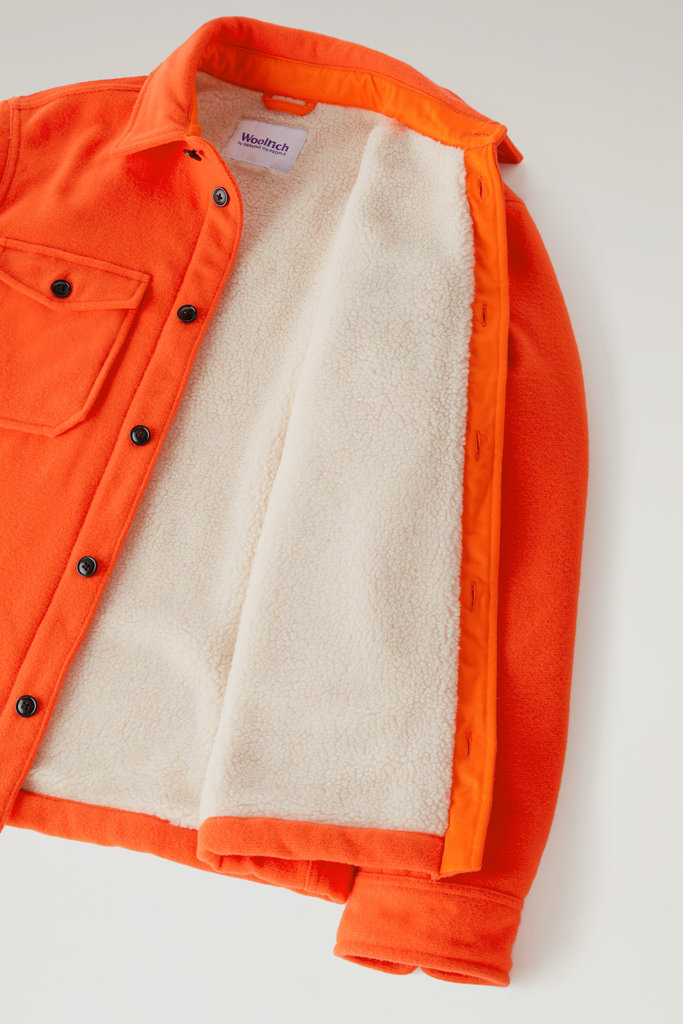 Virgin Wool Blend Overshirt with Sherpa Lining - Serving the People / Woolrich Red photo 6 | Woolrich