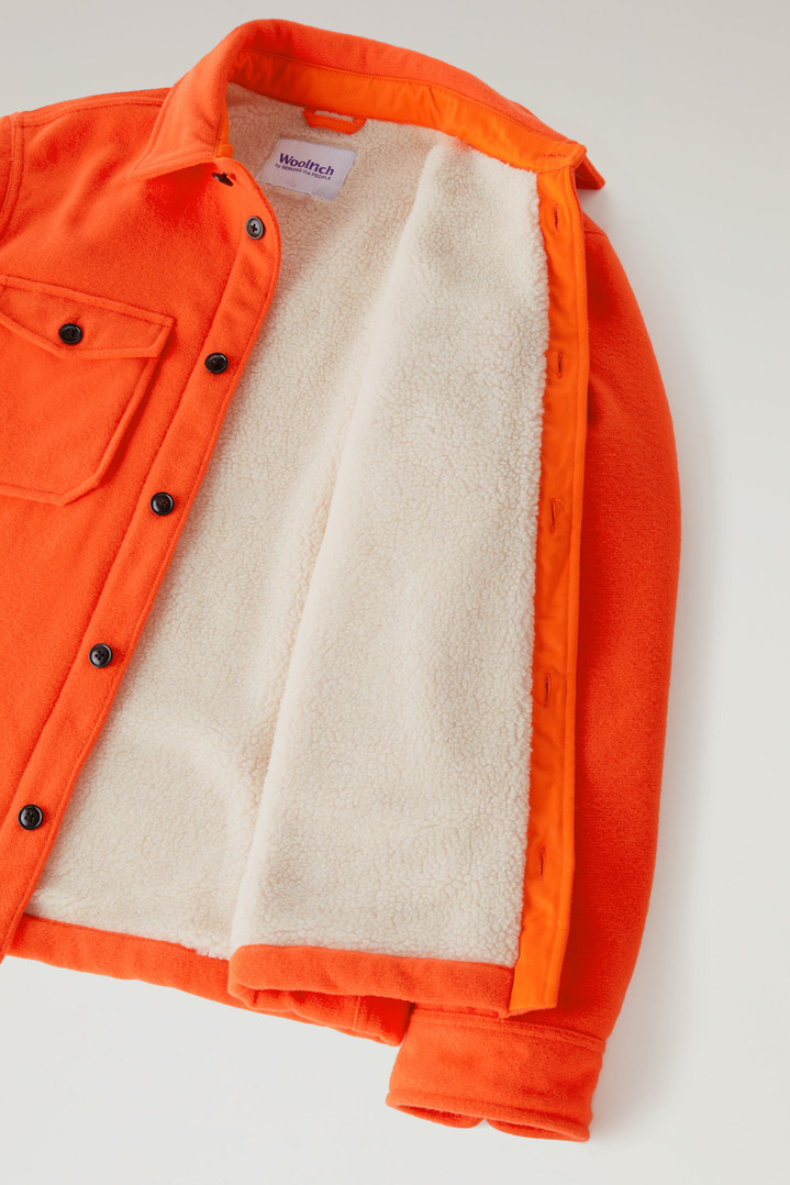 Virgin Wool Blend Overshirt with Sherpa Lining - Serving the People / Woolrich Red photo 6 | Woolrich