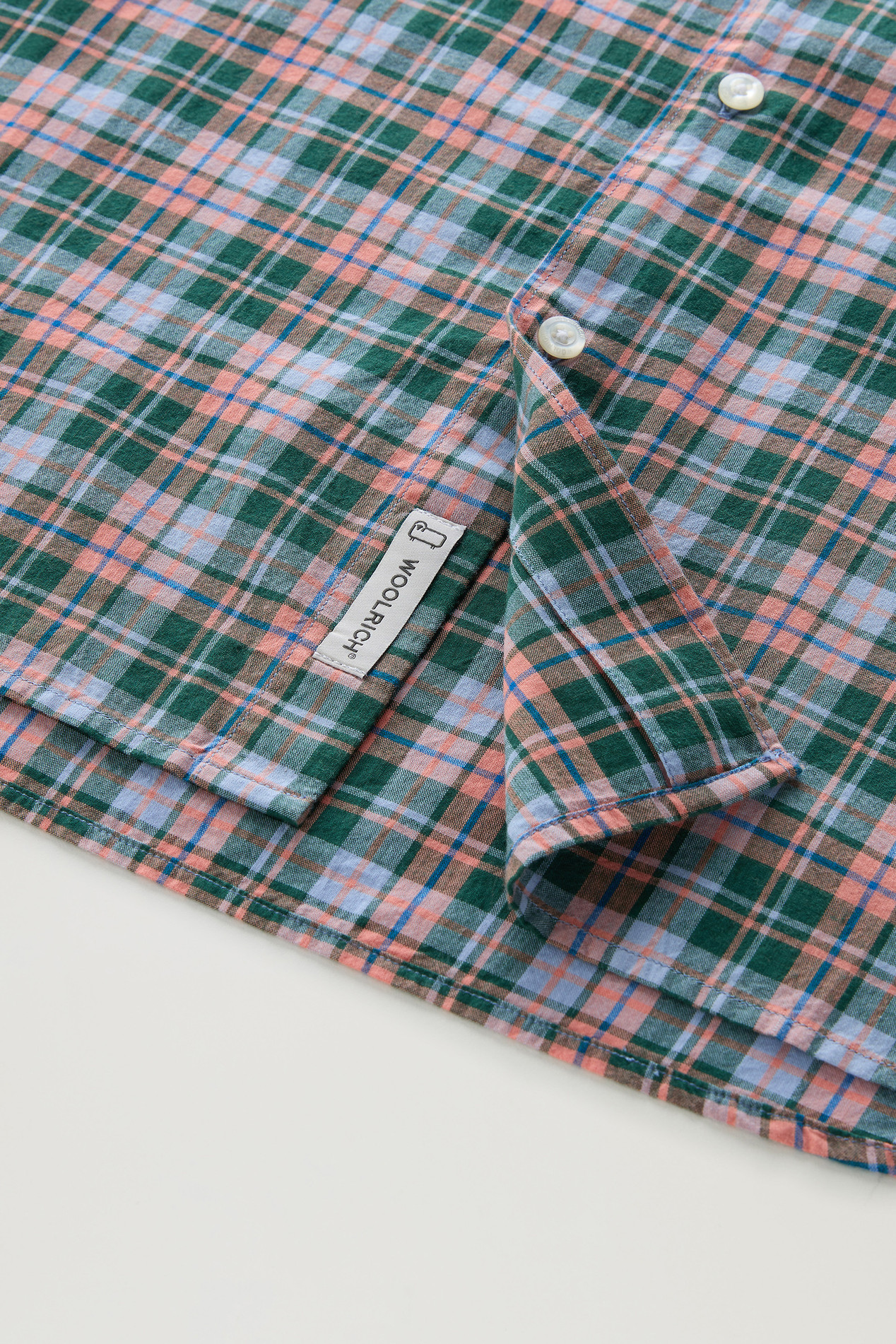 Checked Madras Shirt in Pure Cotton Green photo 4 | Woolrich