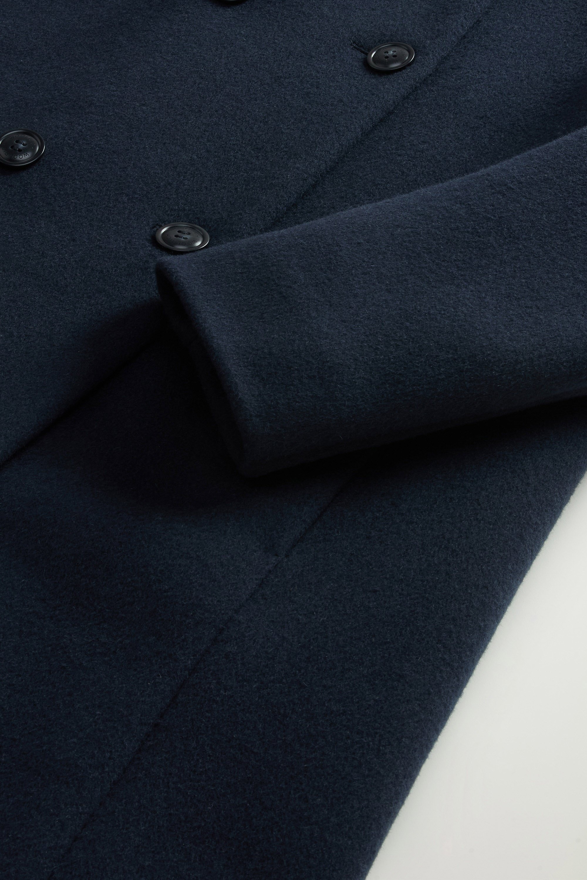 Double-Breasted Coat in Melton Wool Blend Blue photo 7 | Woolrich