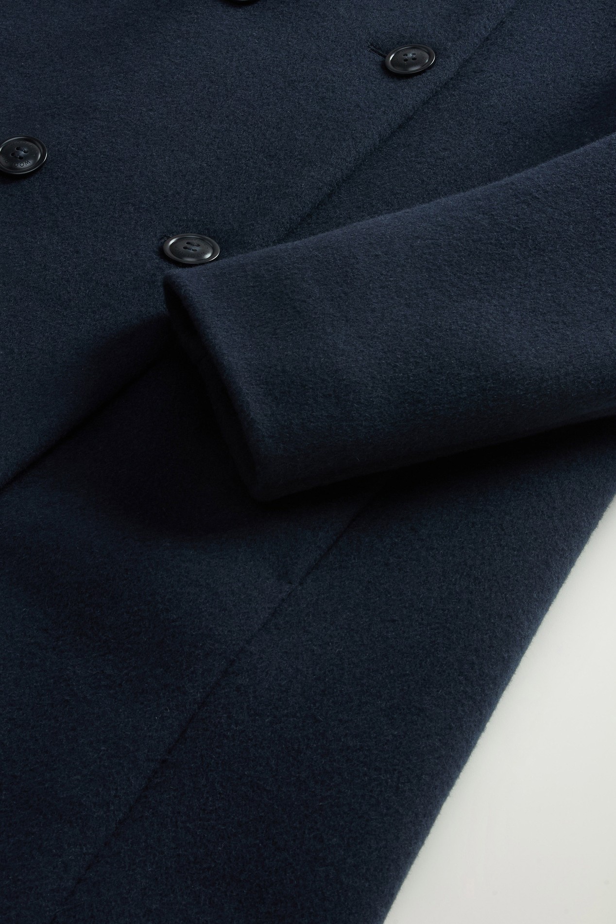 Double-Breasted Coat in Melton Wool Blend Blue photo 7 | Woolrich
