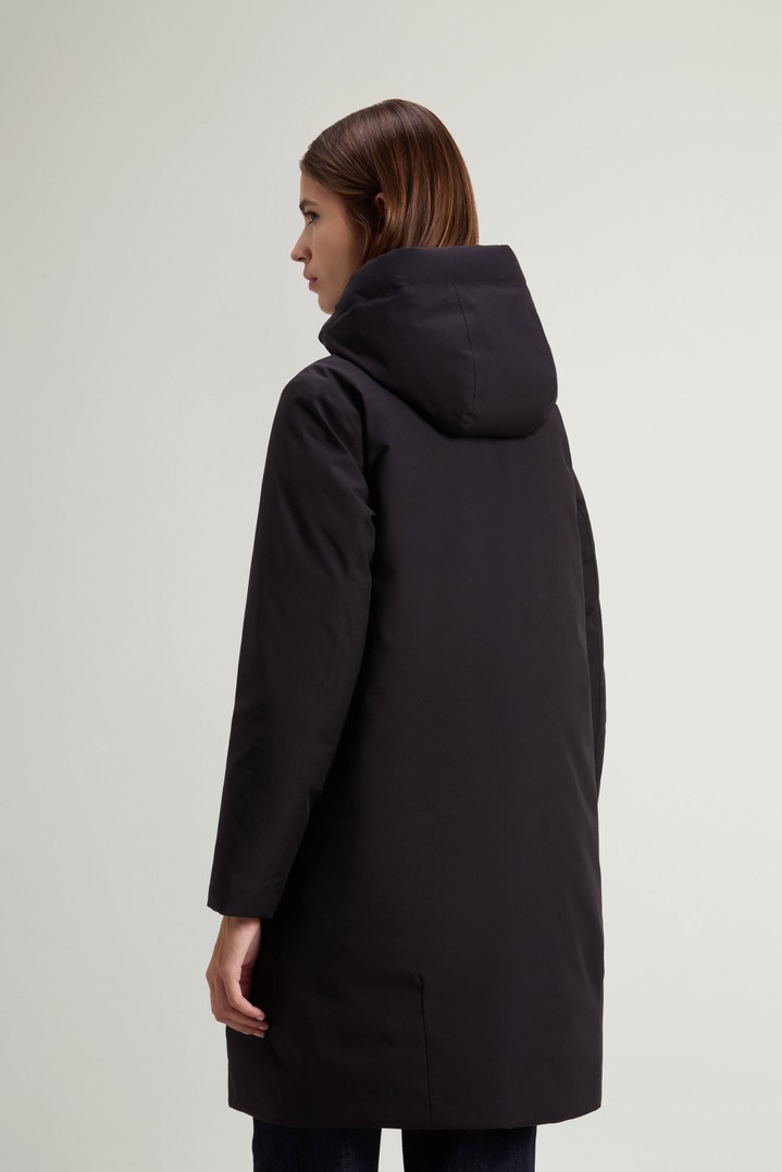 Padded Hooded Parka in Light Stretch Black photo 3 | Woolrich