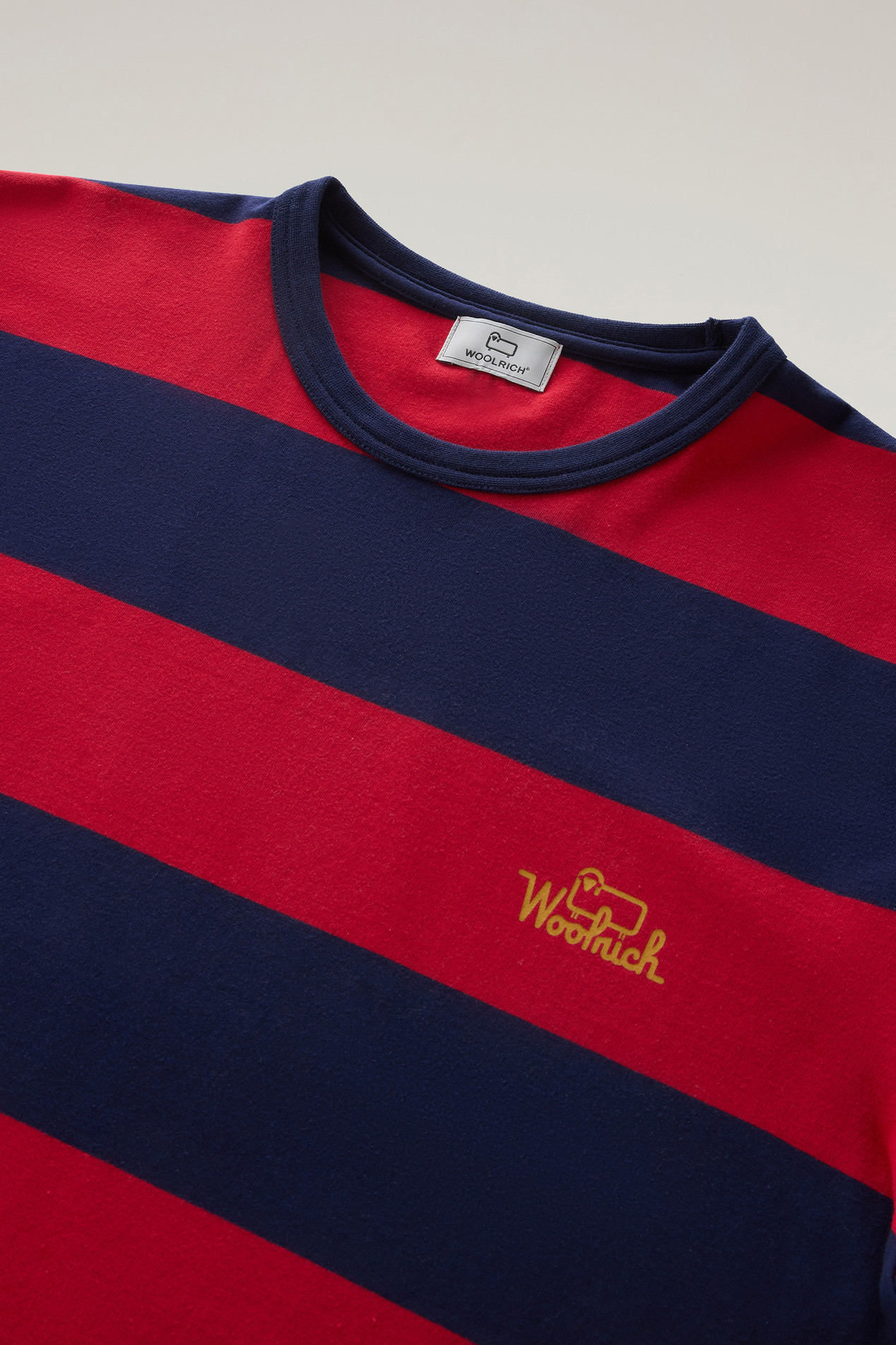 Striped T-Shirt in Stretch Cotton Jersey Red photo 2 | Woolrich
