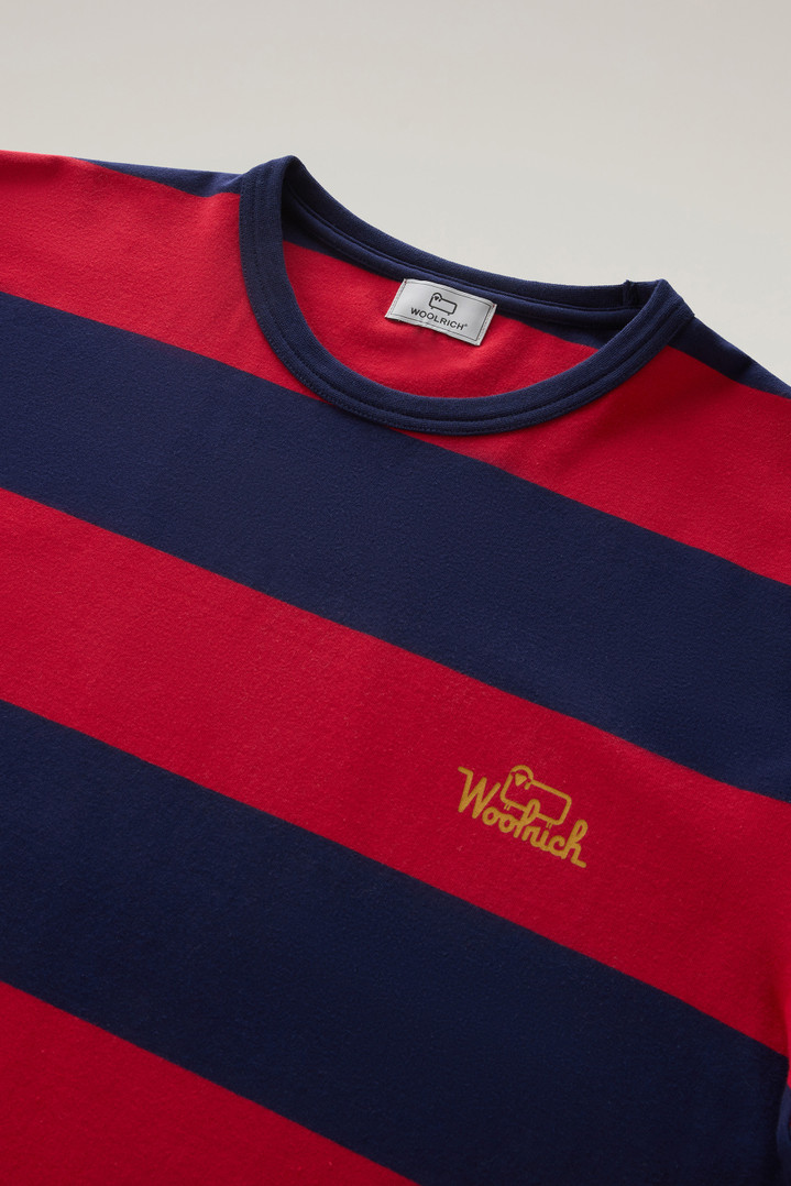 Striped T-Shirt in Stretch Cotton Jersey Red photo 2 | Woolrich