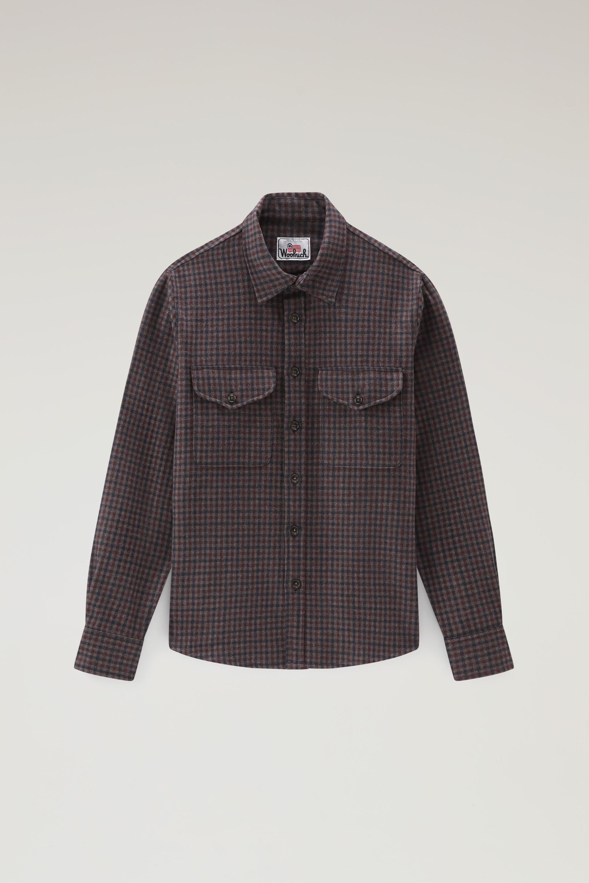 Wool Blend Oxbow Flannel Overshirt - Made in USA Brown photo 5 | Woolrich