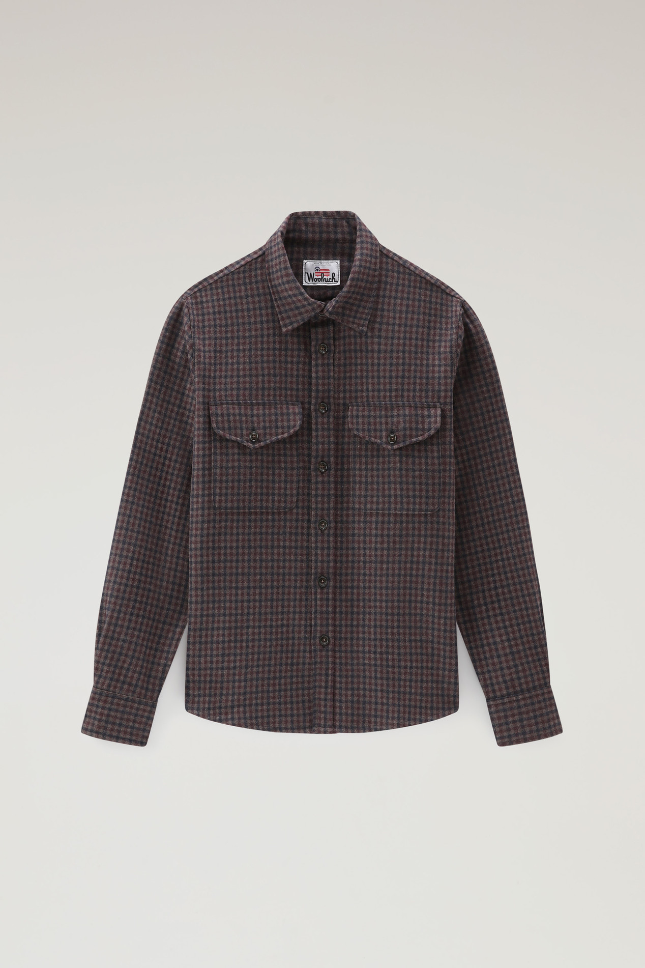 Wool Blend Oxbow Flannel Overshirt - Made in USA Brown photo 5 | Woolrich