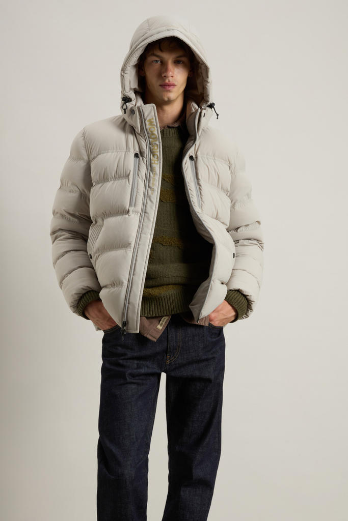 Stretch nylon down jacket with matte finish Gray photo 10 | Woolrich