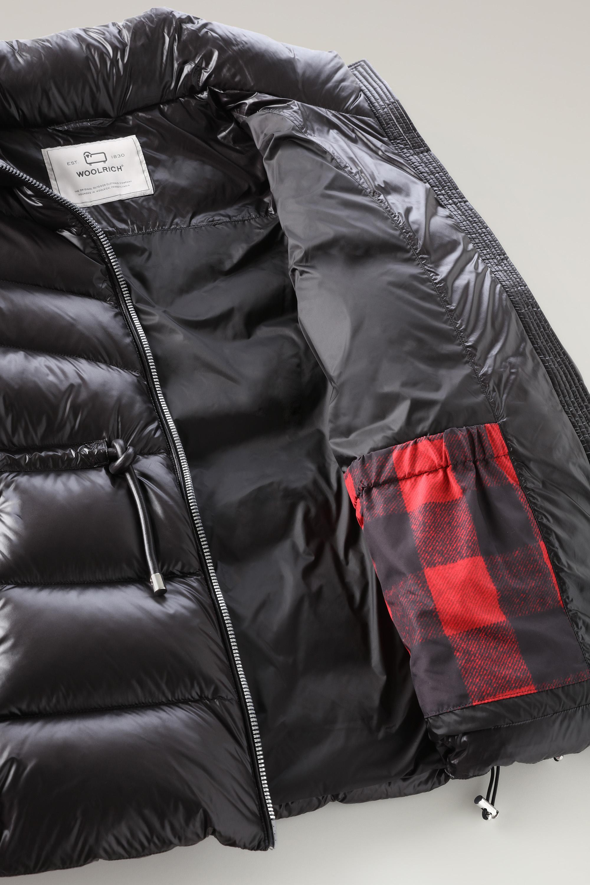 Aliquippa Down Jacket in Glossy Nylon with a Drawstring Waist Black photo 6 | Woolrich