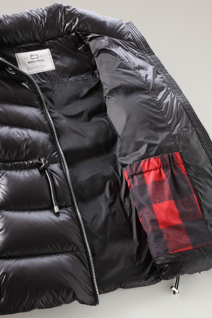 Aliquippa Down Jacket in Glossy Nylon with a Drawstring Waist Black photo 6 | Woolrich