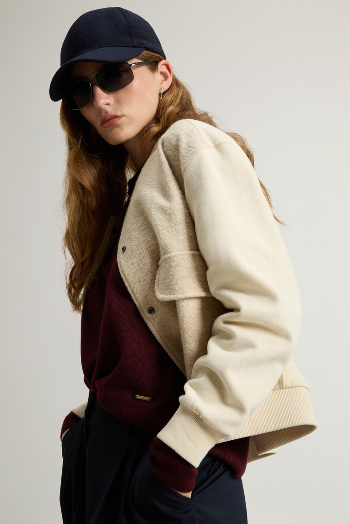 MIXED FLEECE BOMBER Beige photo 4 | Woolrich