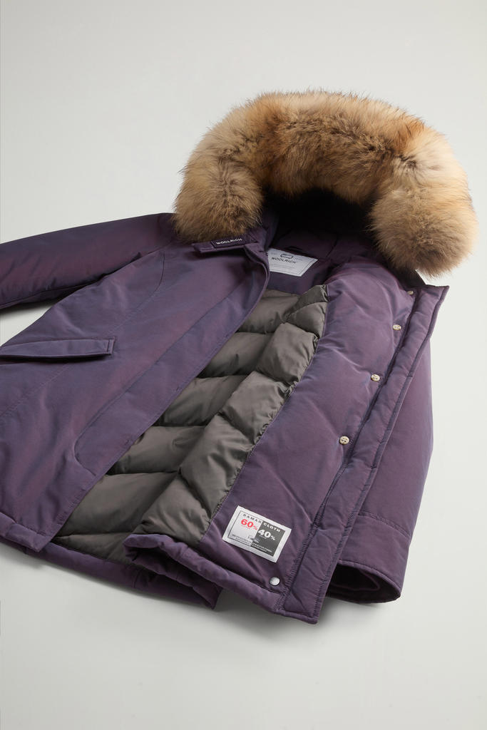 Arctic Parka in Ramar Cloth with Detachable Fur Trim Purple photo 8 | Woolrich