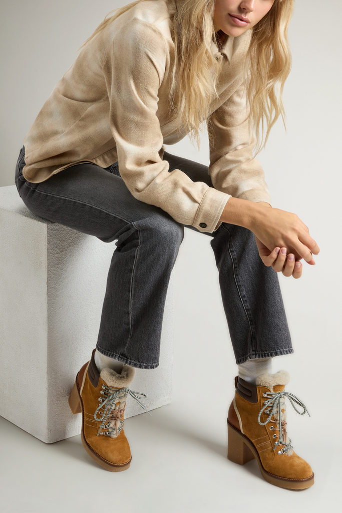Landhill Ankle Boots in Suede and Cowhide Leather Beige photo 7 | Woolrich