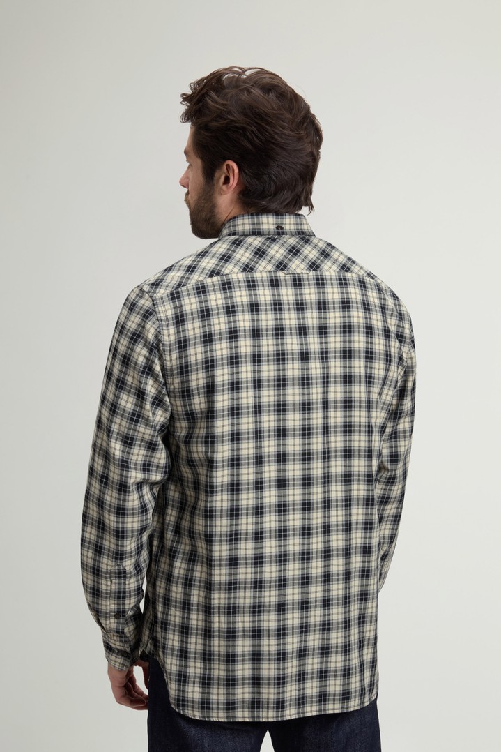 Button-Down Checked Shirt in Pure Cotton Flannel White photo 3 | Woolrich