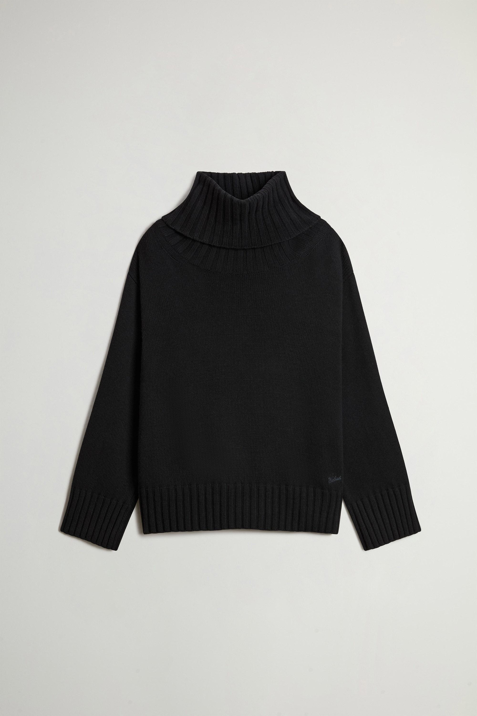 Turtleneck Sweater in Wool and Cashmere Blend Black photo 5 | Woolrich