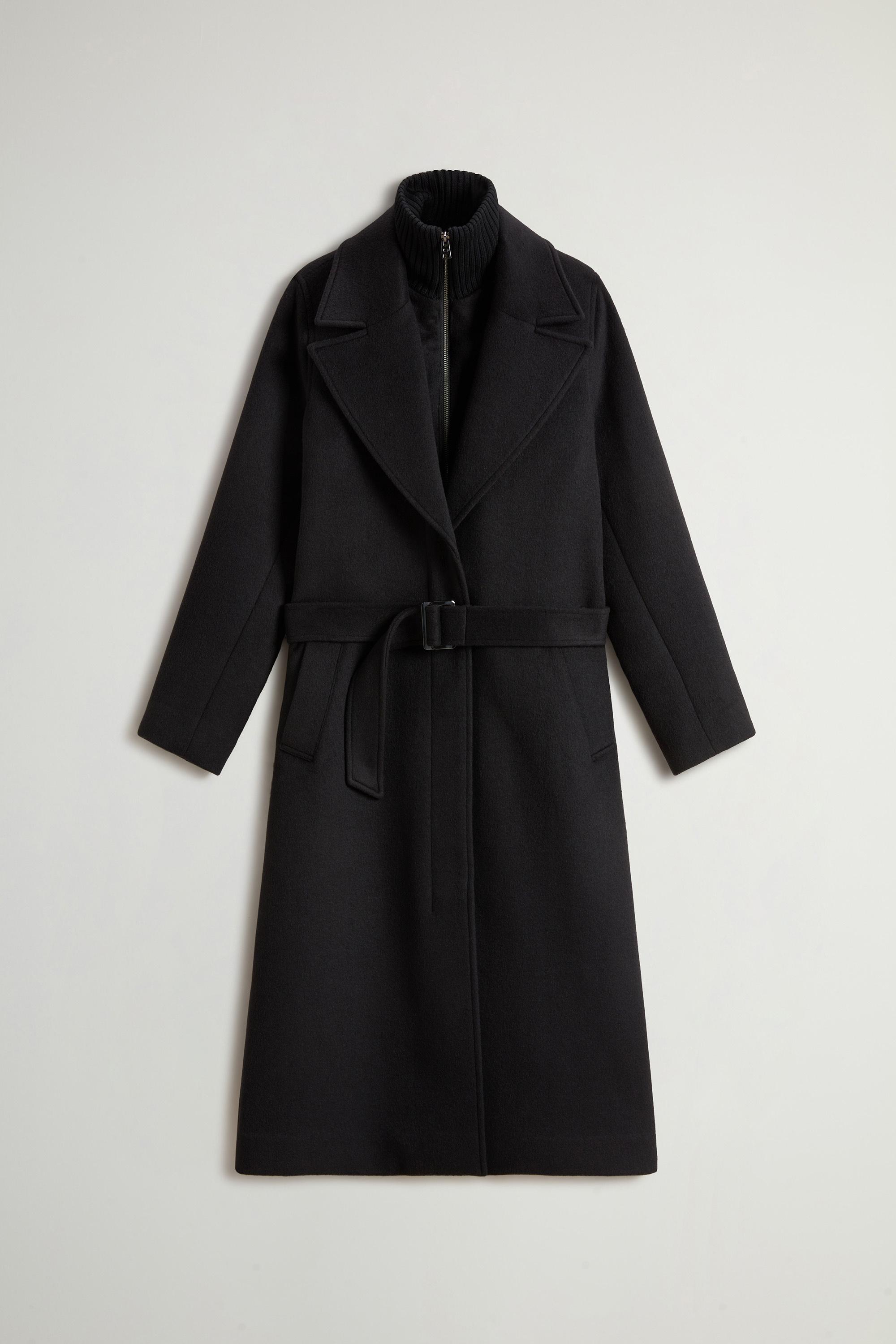 Wool-Blend Coat with Removable Bib Black photo 5 | Woolrich