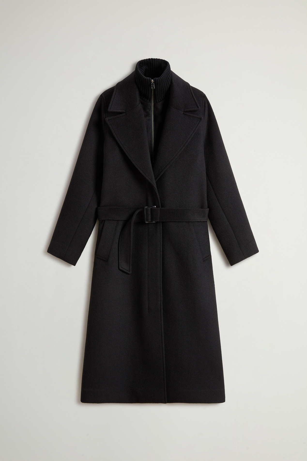 Wool-Blend Coat with Removable Bib Black photo 5 | Woolrich
