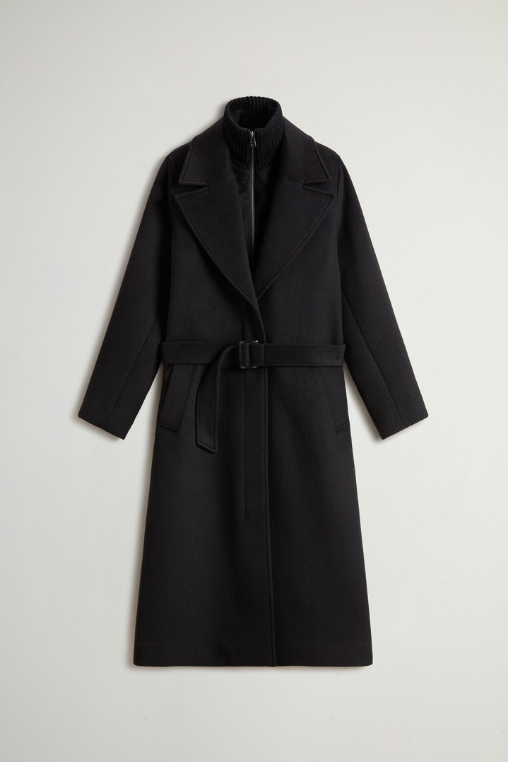 Wool-Blend Coat with Removable Bib Black photo 5 | Woolrich