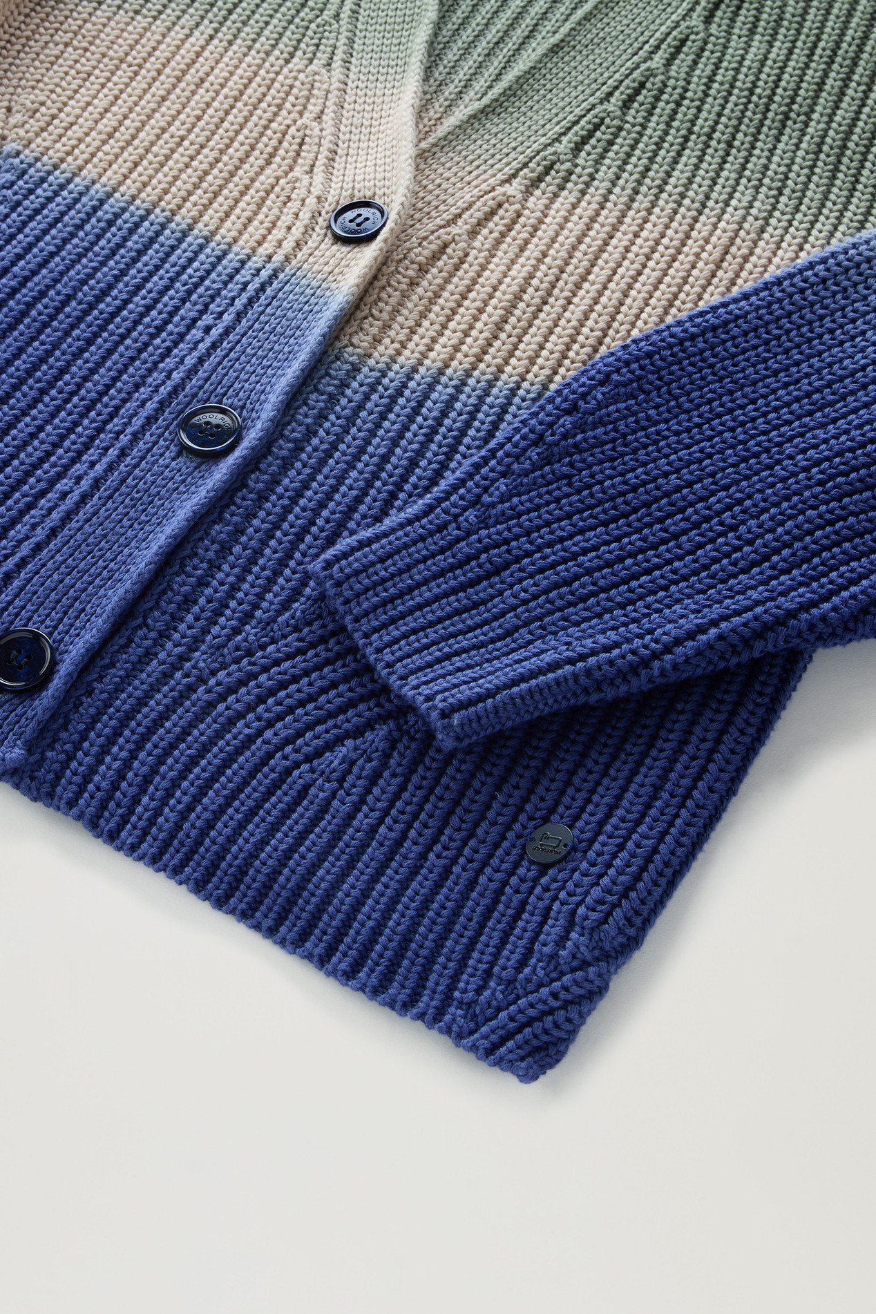 Pure Cotton Cardigan with Color Shades Green photo 3 | Woolrich