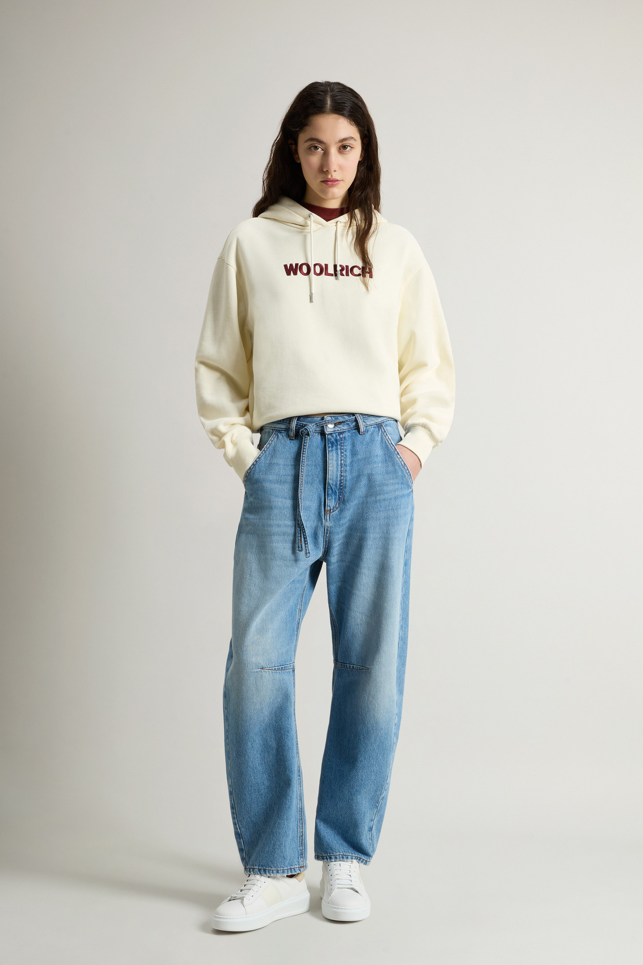 5 POCKET BELTED DENIM PANT Blue photo 1 | Woolrich