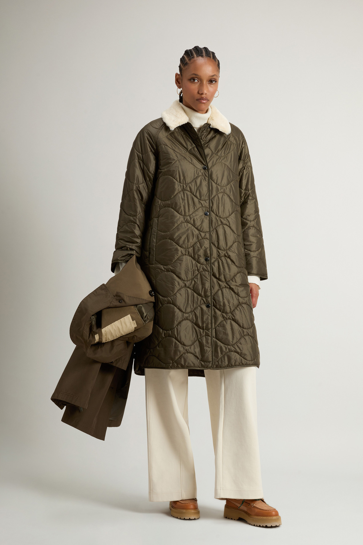 3-in-1 Coat in Ramar Cloth Green photo 4 | Woolrich