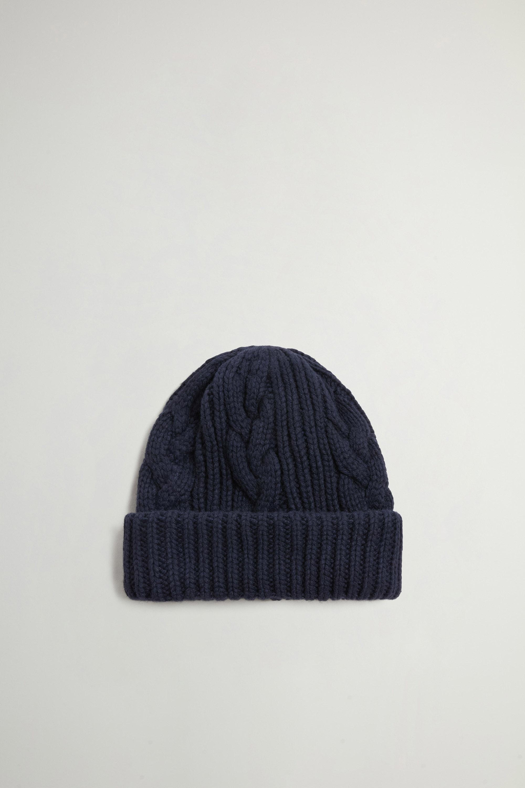 Beanie in Wool and Cotton Blend Blue photo 1 | Woolrich