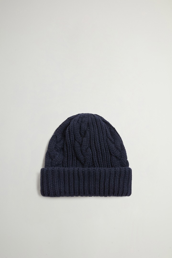 Beanie in Wool and Cotton Blend Blue photo 1 | Woolrich