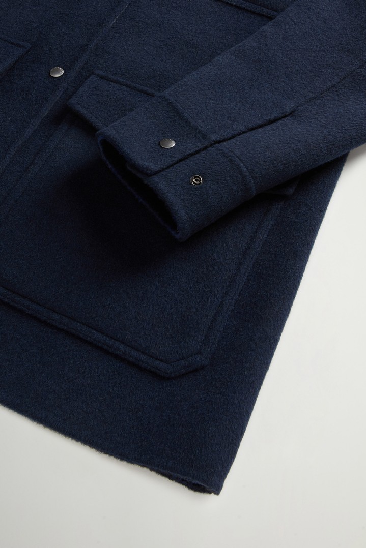 Coat in Double-Face Wool Blend Blue photo 7 | Woolrich