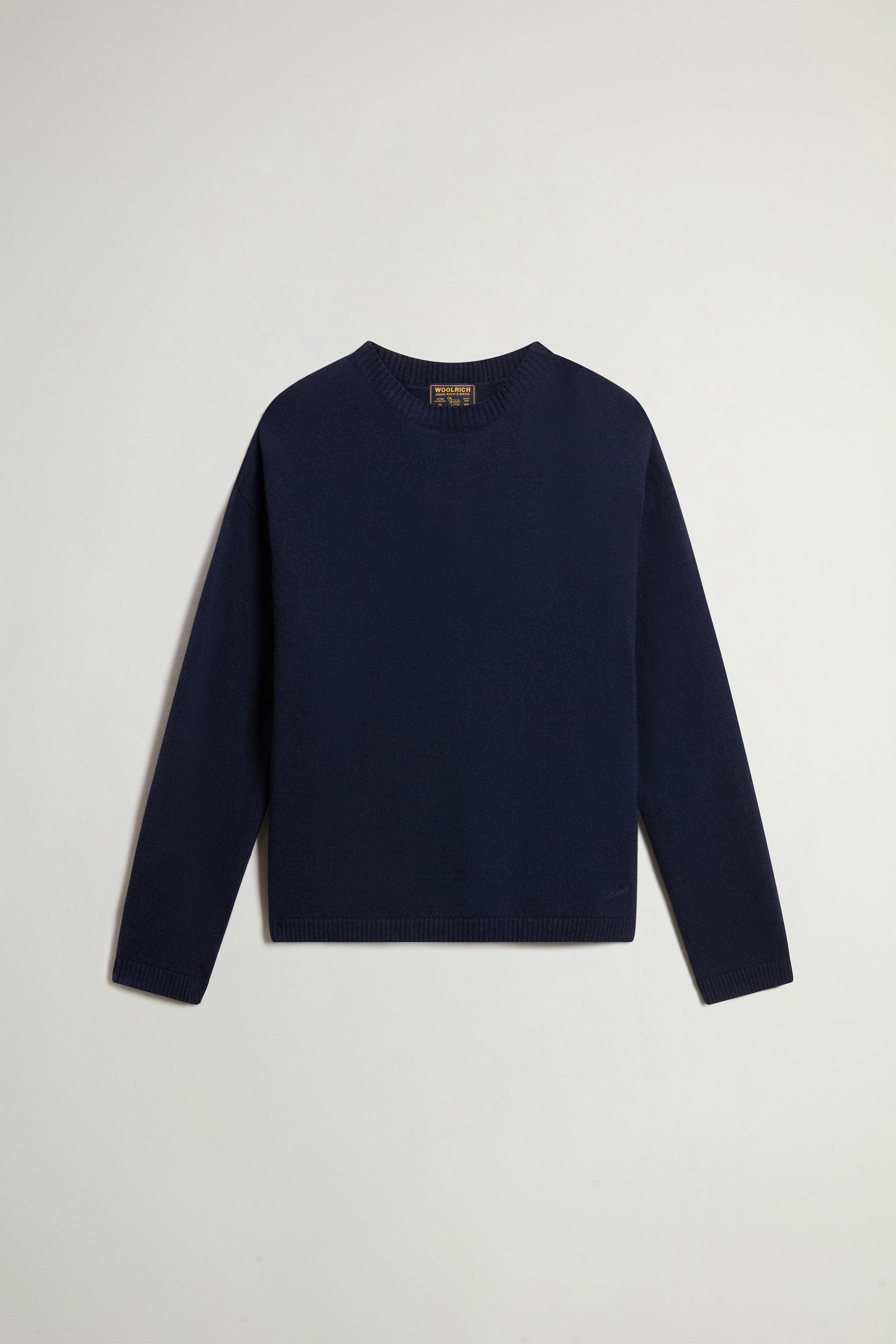 Crewneck Sweater in Wool and Cashmere Blend Blue photo 5 | Woolrich