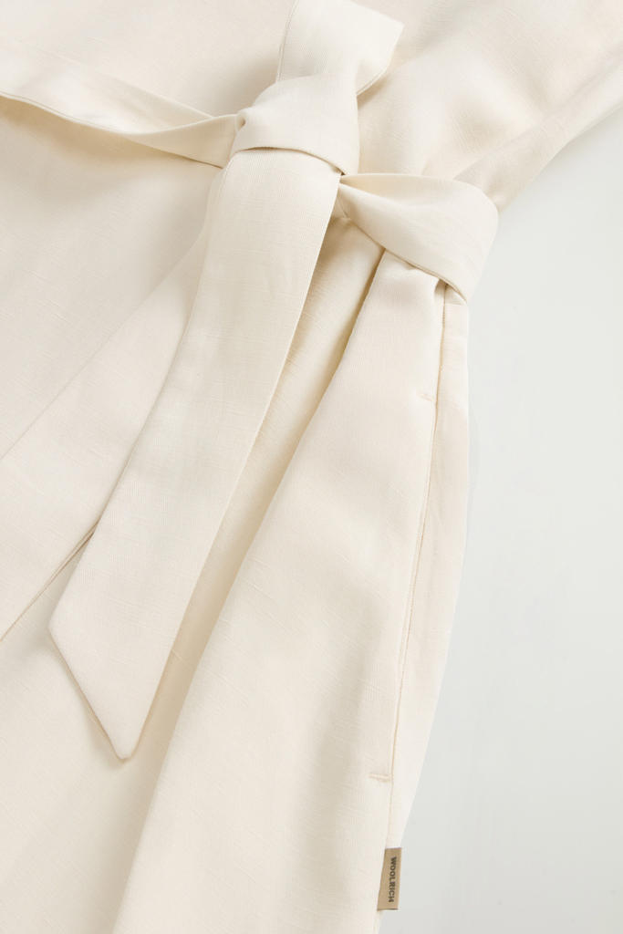 Sleeveless Dress in Linen Blend with Belt White photo 7 | Woolrich