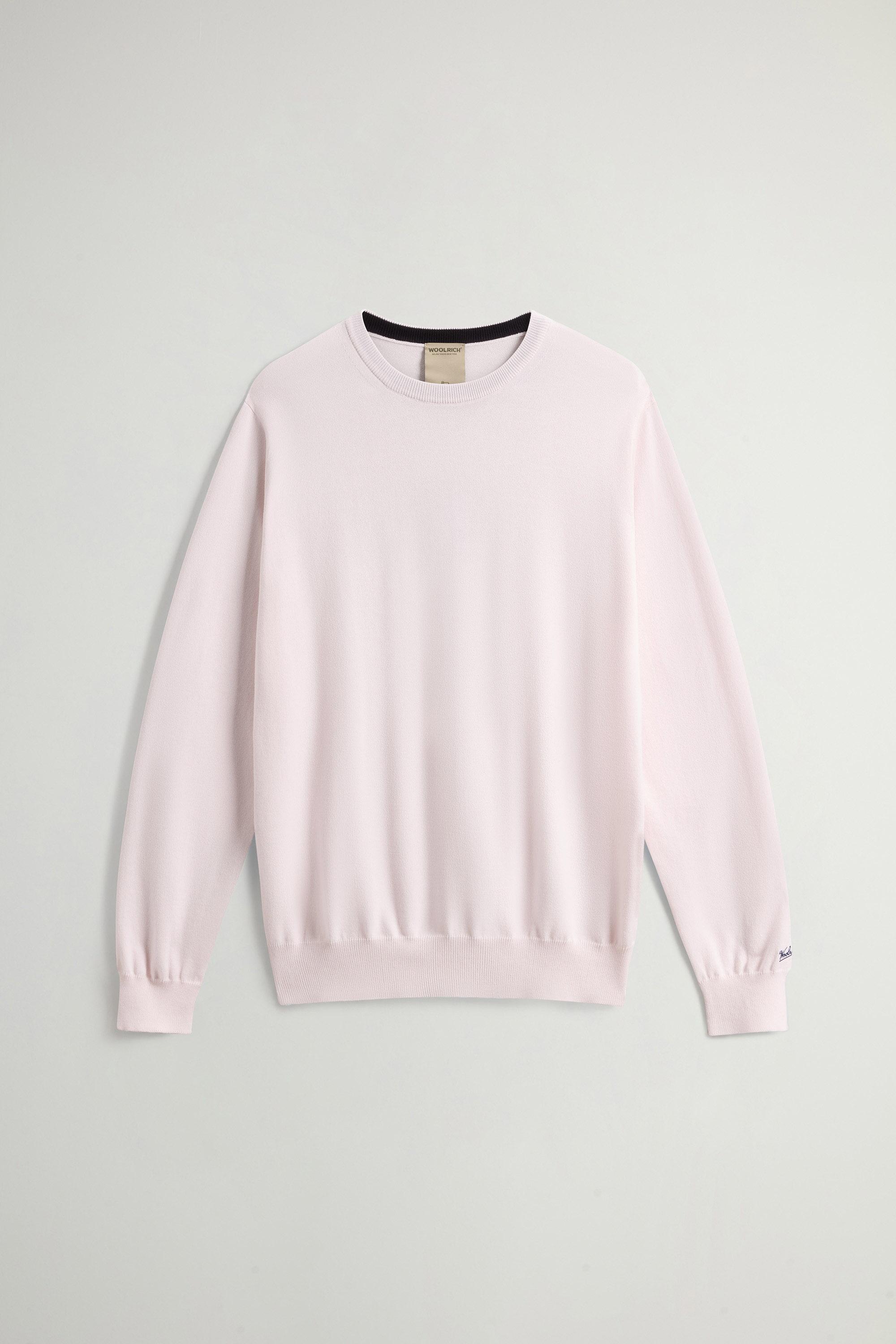 Crewneck Sweater in Pure Cotton with Embroidered Logo Pink photo 5 | Woolrich