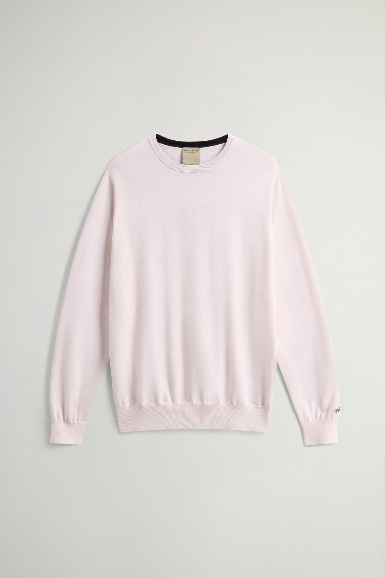 Crewneck Sweater in Pure Cotton with Embroidered Logo Pink photo 5 | Woolrich