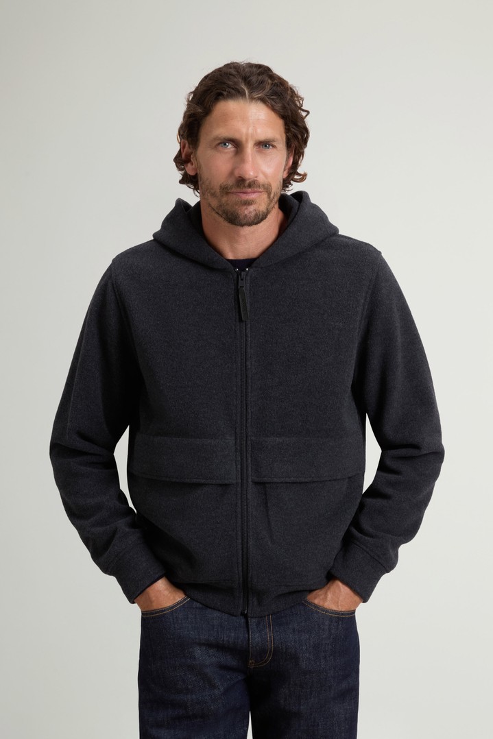 SOFT WOOL BLEND FULL-ZIP HOODIE Grau photo 1 | Woolrich